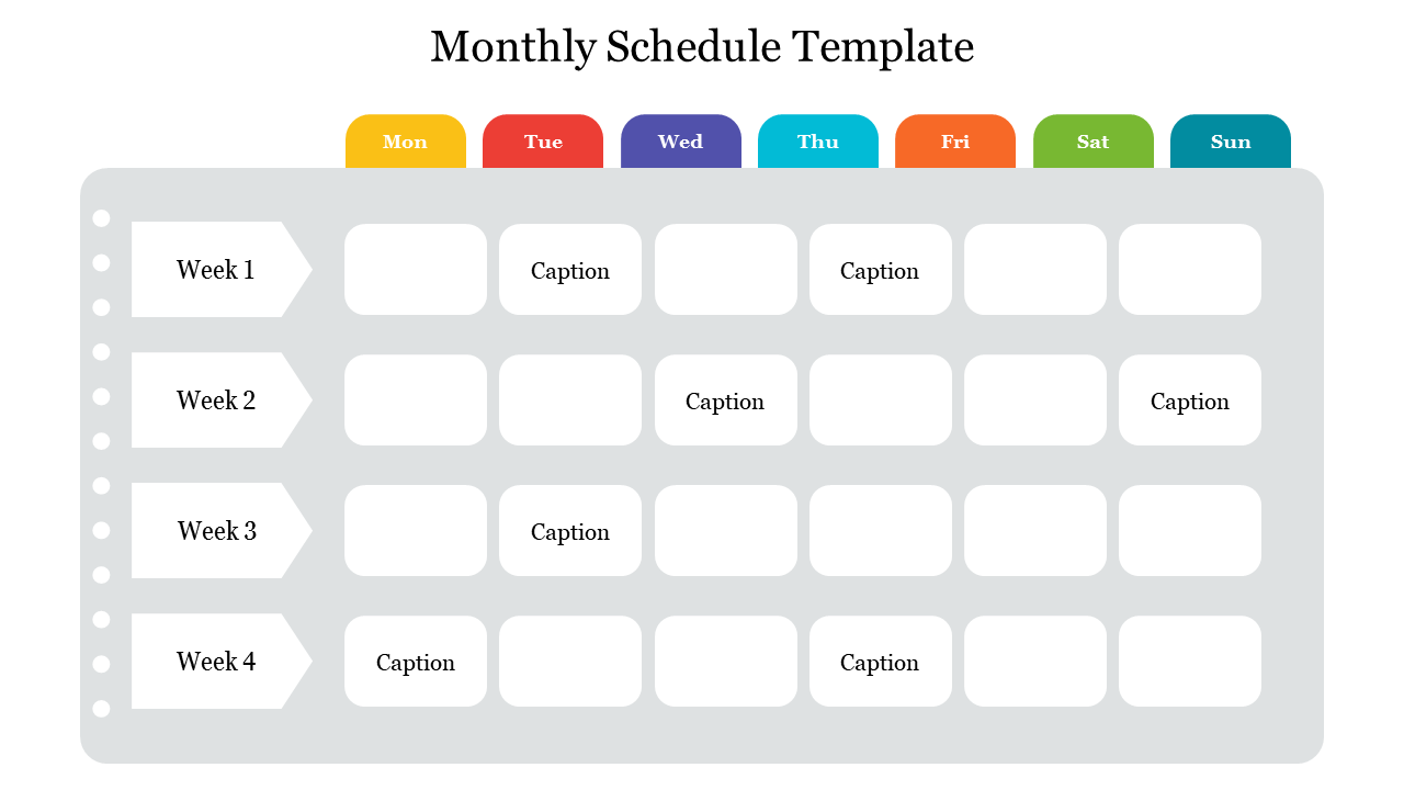 Monthly Schedule Template